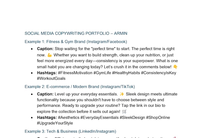 write engaging social media posts and captions